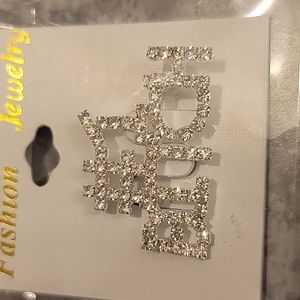 # 1A. #1 Bi*** Rhinestone Pin